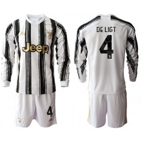 Juventus Matthijs de Ligt 4 Kind Thuistenue 2020-21 L/S